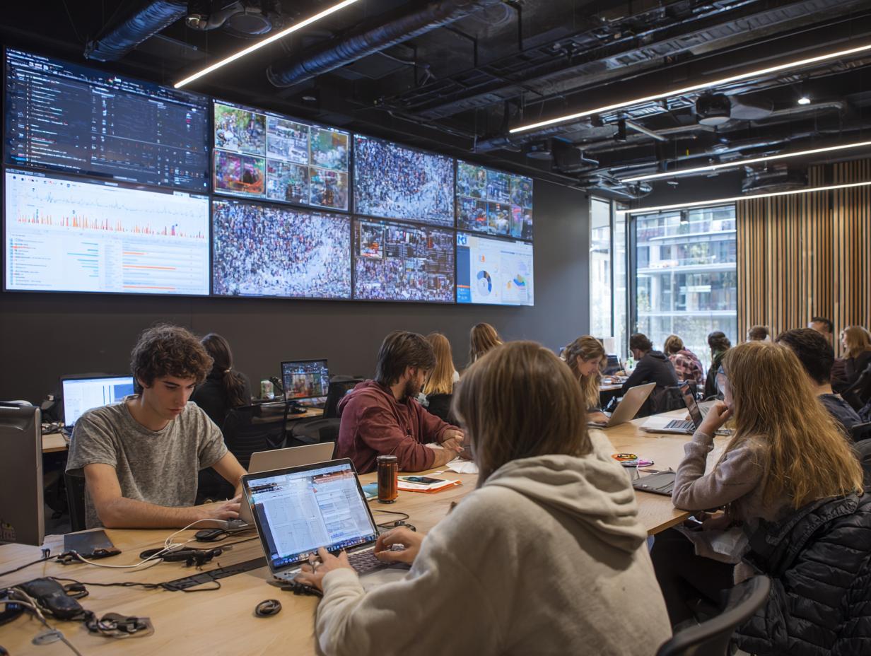 Команда MediaSprint на разборе материалов